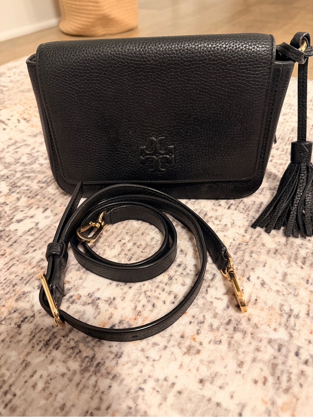 Tory Burch Black Miller Leather Crossbody Bag